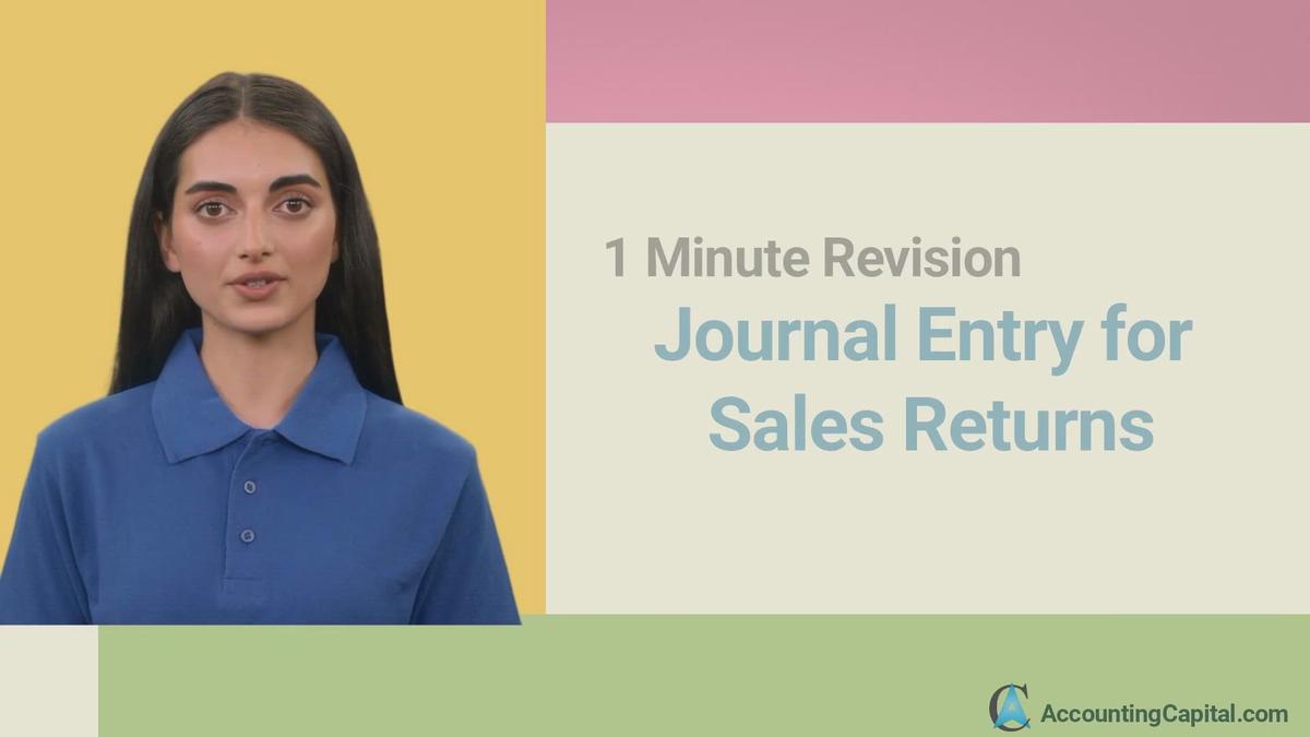 'Video thumbnail for Journal Entry for Sales Returns - 1 Minute'