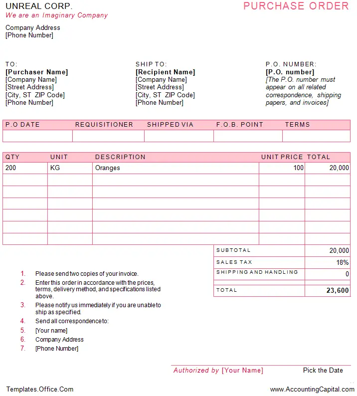 What is a Purchase Order (Meaning, Template, Example, Download)?