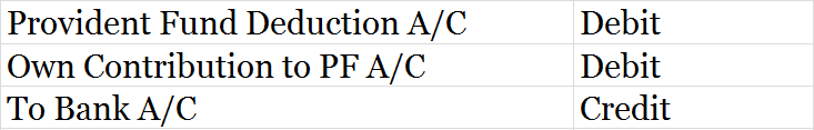 Journal Entry when both PF amounts are deposited