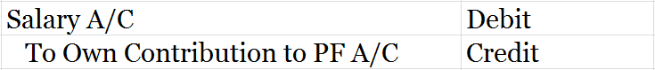 Journal entry for employer's own contribution to provident fund