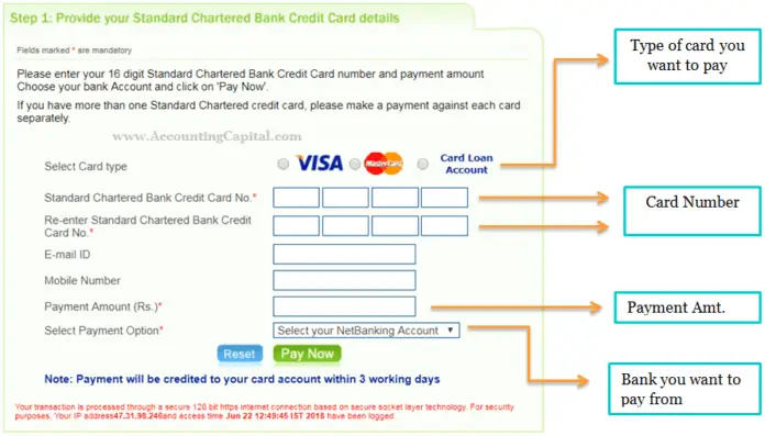 Pay Your Credit Card Bill Online using a Different Bank Account