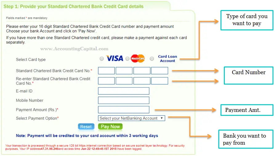 online bill pay with credit card