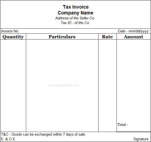 Invoice or Bill Template