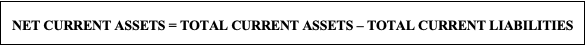 What is the formula to calculate net current assets?