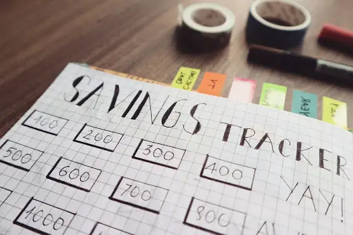 Savings tracker showing effective financial planning