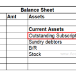 outstanding subscription shown in balance sheet