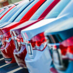 Sedan Cars from Behind in a group