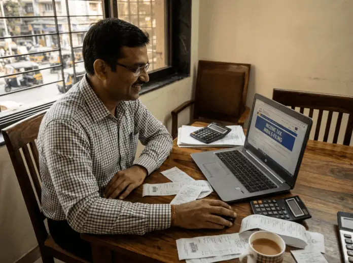 Indian man filing ITR on his own Indian man filing ITR on his own